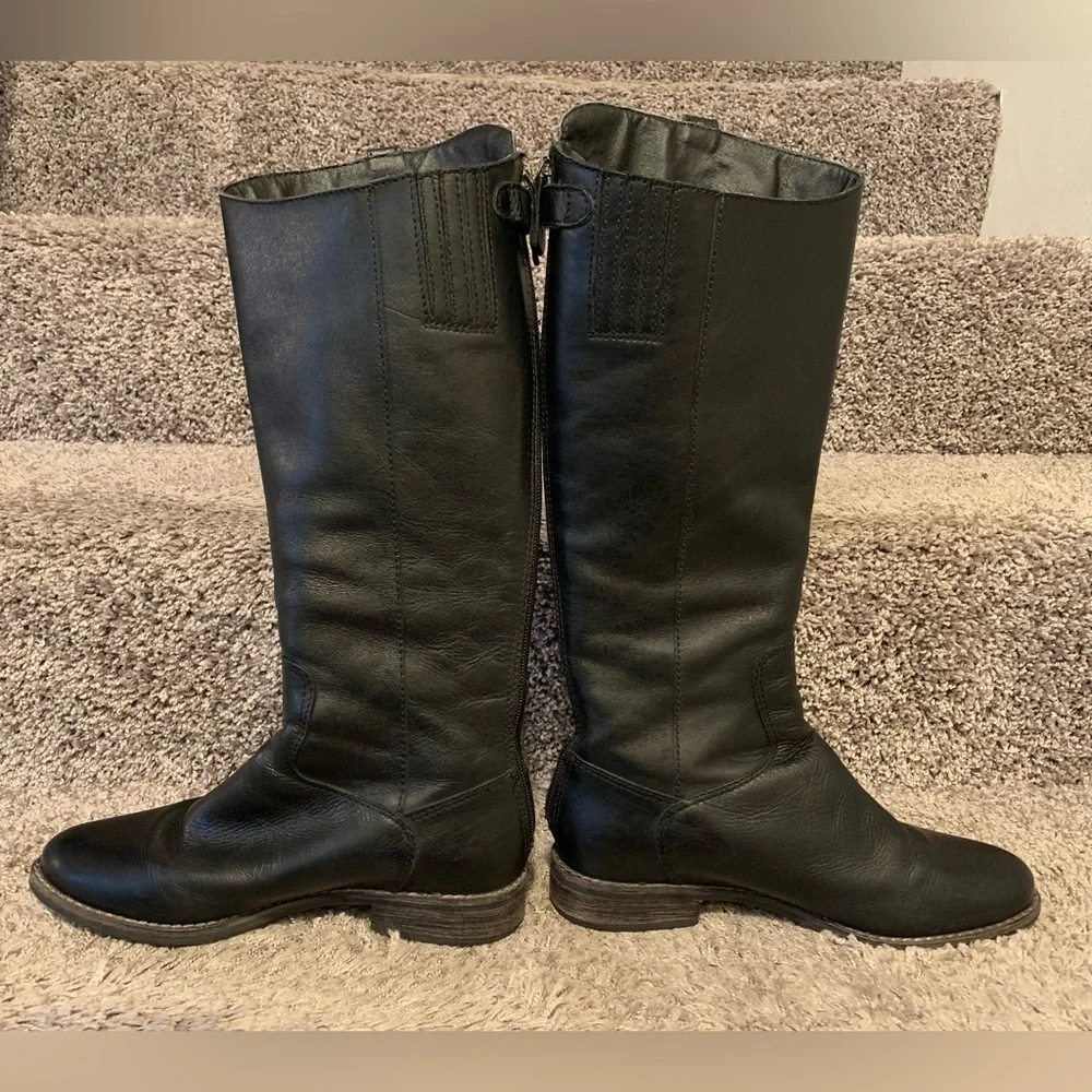 Anthropologie Matisse Yorker Boots Equestrian Riding Black Leather 6.5